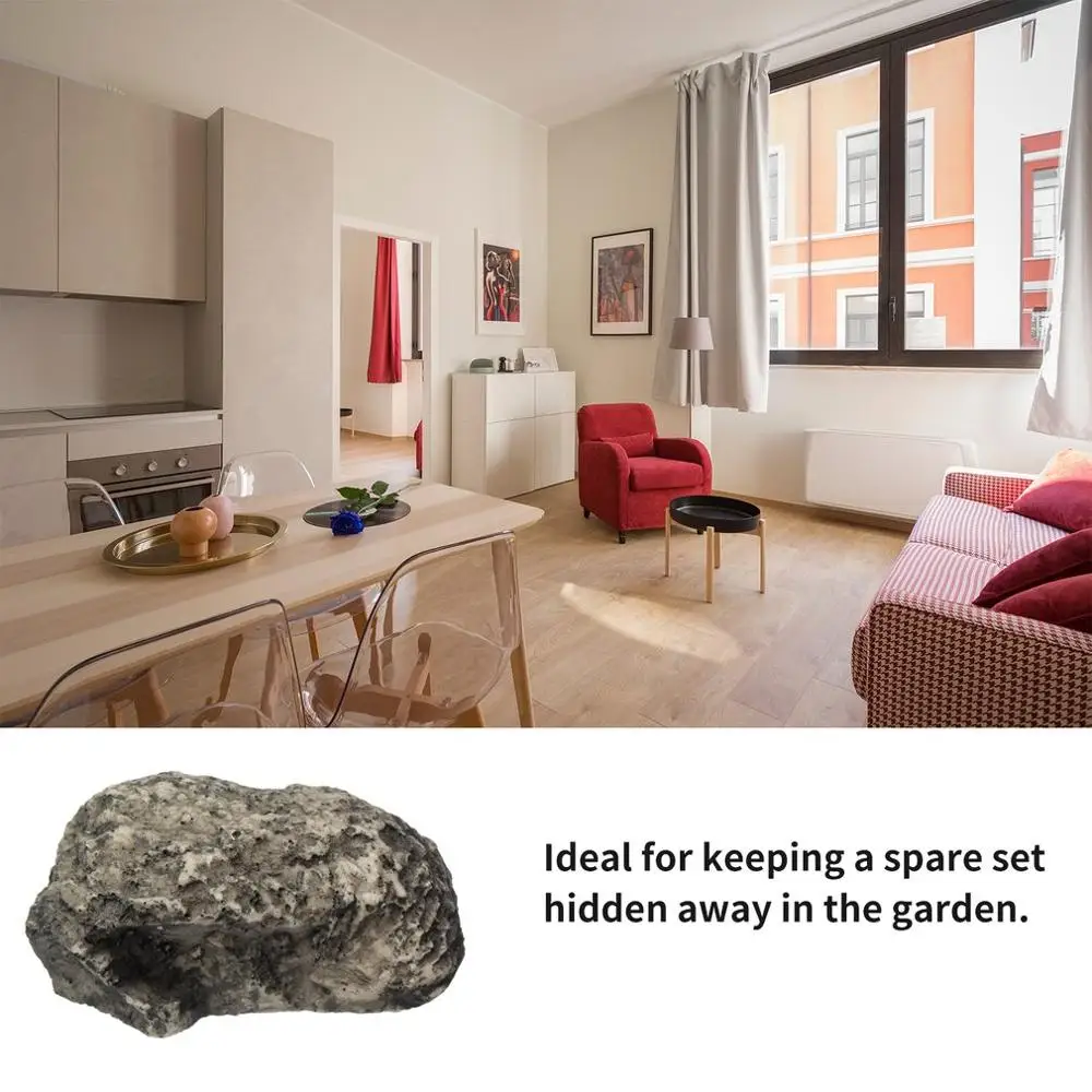 Открытый запасной ключ уникальный внешний вид каменной формы Безопасный ящик