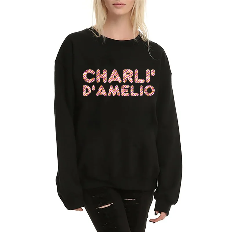 

Модный спортивный Свитшот Charli d'arelio, красный, 2021