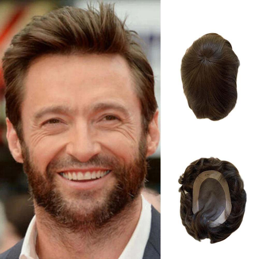 

BYMC натуральная Замена Мужские t для мужчин полностью моно кружевная основа, натуральная черная ручная перевязка моно Фила мужской t-образный мужской парик Бесплатная доставка