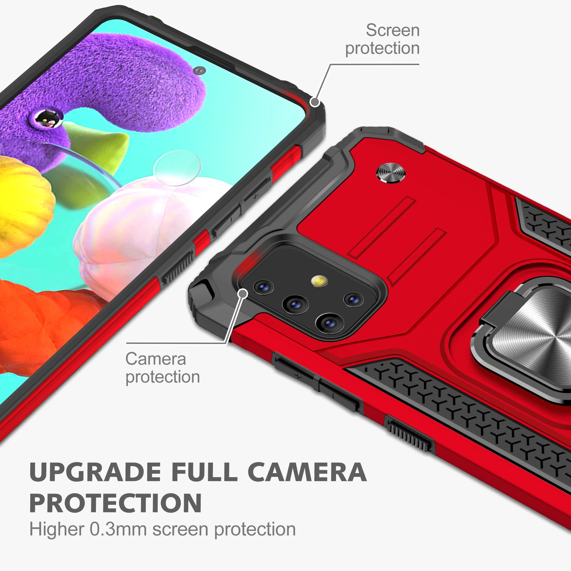 

Armor Phone Case For Samsung Galaxy S21 S20 FE S10 Note 10 20 Plus Ultra A02 A51 A71 M21 M31 M31S M51 A21S A20e A50 A70 Cover