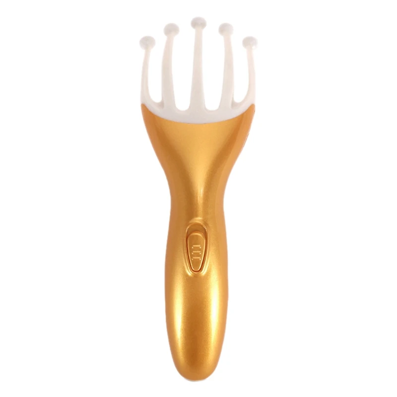 

1Pcs Golden Five Finger Relax Massager Electric Steel Ball Scalp Massager Release Stress Handheld Relaxation Comb