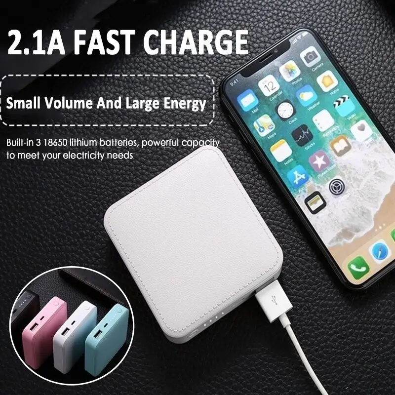 Портативный мини внешний аккумулятор 20000 мАч цифровой для всех смартфонов