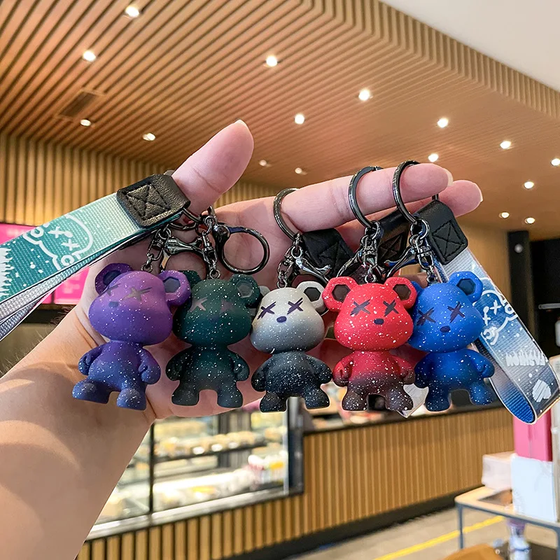 

Robot Keychain Female Lanyard Bag Pendant Cute Bear Doll Car Key Chain Creative Gift Accessory Key Ring