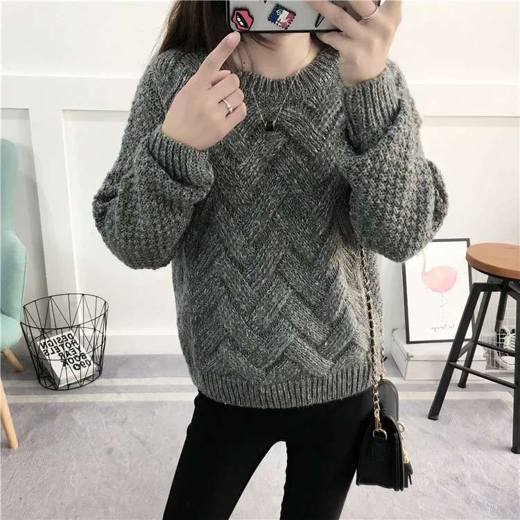 Fluffy Sweater Women Winter 2022 New Autumn Runway Female Coarse Knitted Jumper Women's Knitting Pullover | Женская одежда