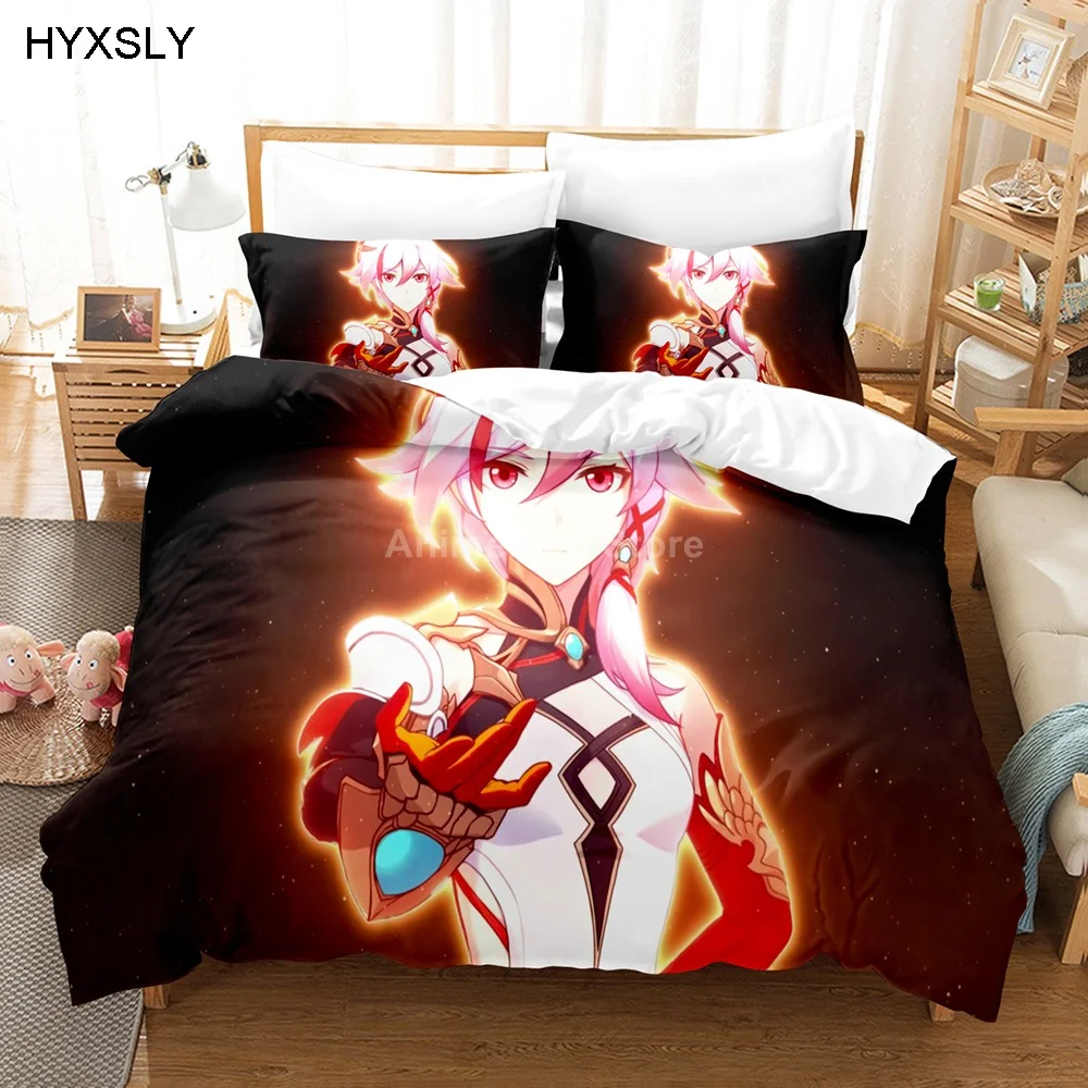 

Honkai Impact 3 Bedding Set Anime Girls 3d Bed Linen Quilt Duvet Cover Sets Home Textile Decor Queen King Size Game Kids Gift