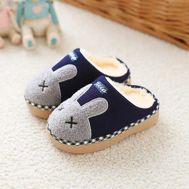 Детские тапочки BeckyWalk зимние детские домашние хлопковая обувь для девочек