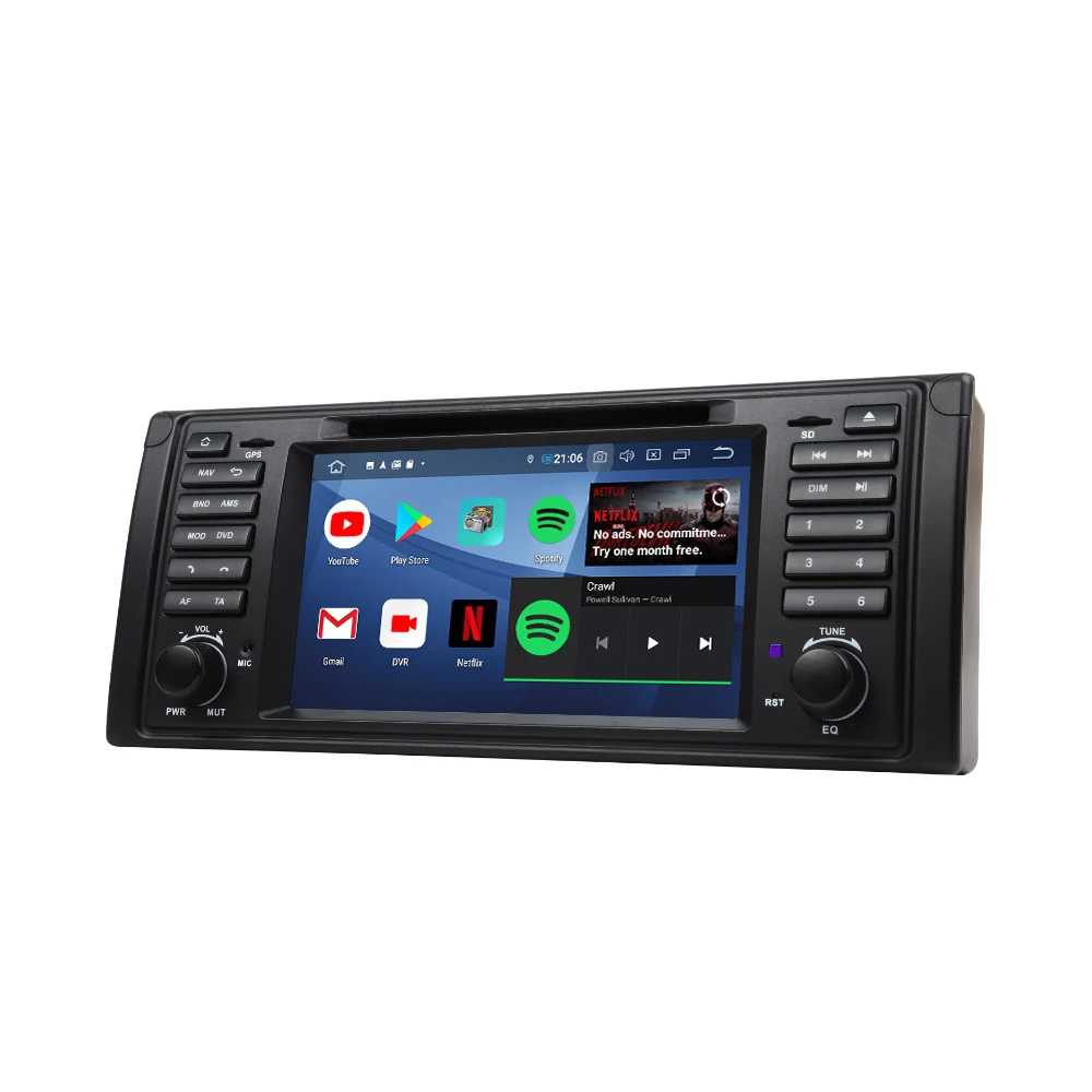 7-дюймовый Android 9 0 Pie OS автомобильный DVD мультимедийный навигатор GPS-радио для BMW 5