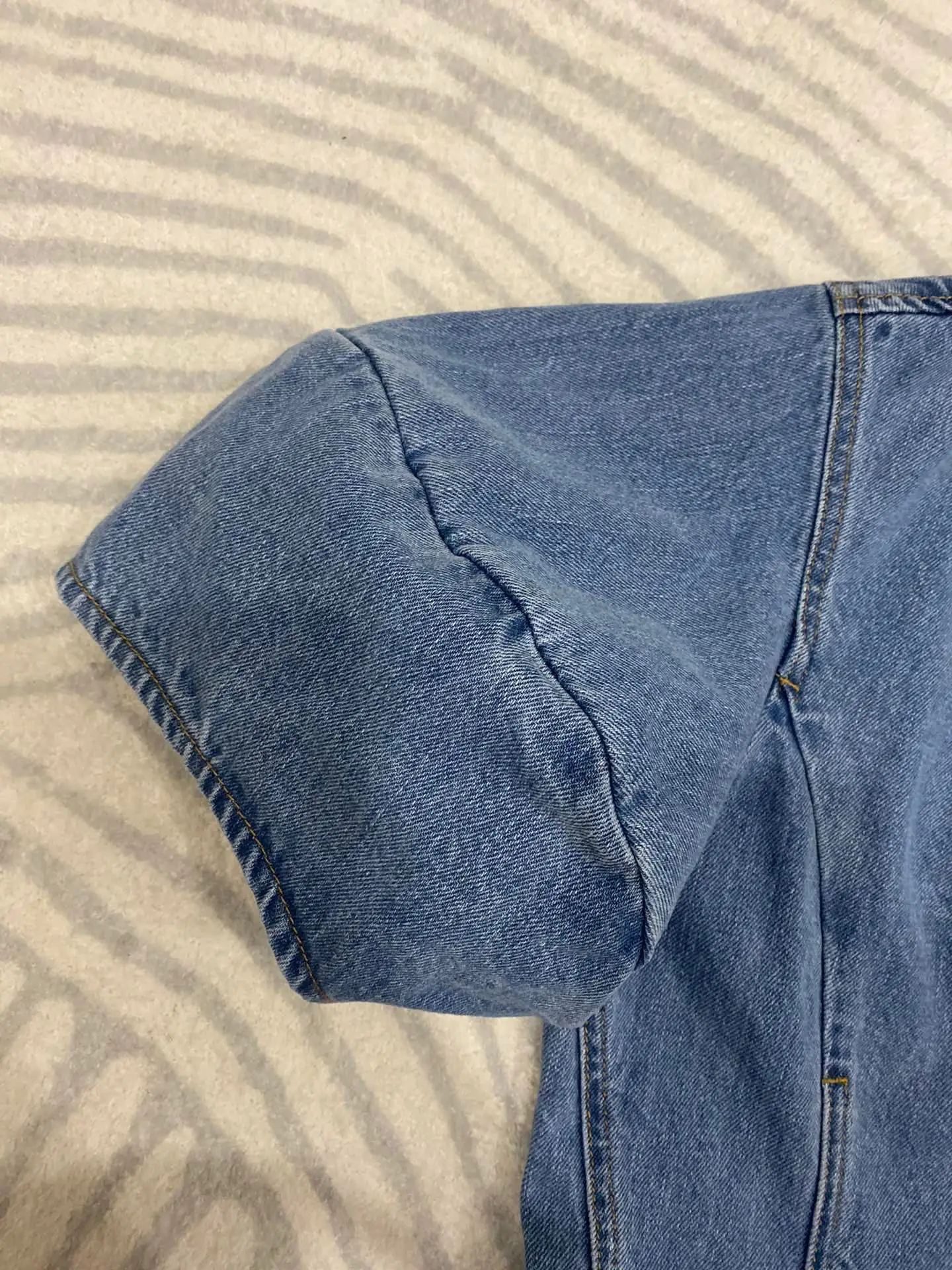 

2021 Summer Cotton Casual Simple Style Bubble Sleeve Thin Denim Dress