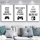 Минималистичная настенная живопись, черно-белый постер, игровые цитаты, печать на холсте, настенные картины в скандинавском стиле для мальчиков, украшение для спальни