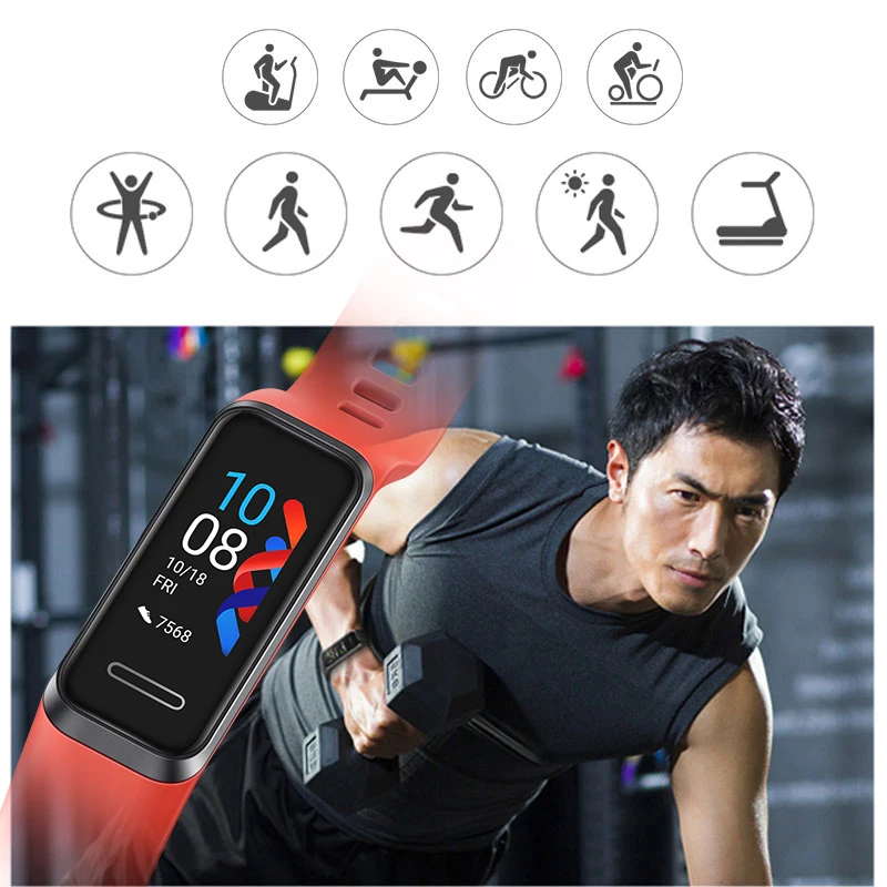 Смарт-браслет Huawei Band 4 с USB зарядкой пульсометр шагомер Mutial Dial носимые устройства