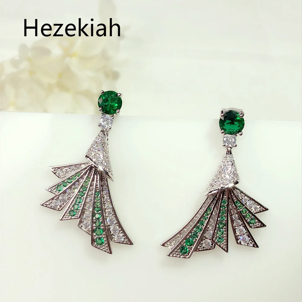Серьги гвоздики Hezekiah бесплатная доставка Индивидуальные Зеленые женские серьги