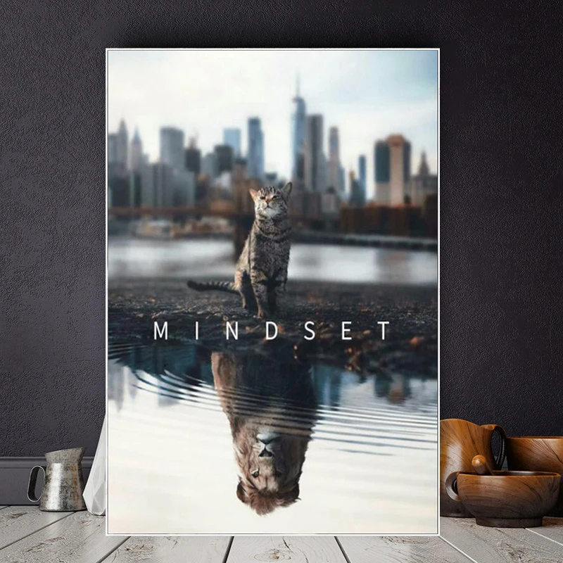 

Movie Lion or Cat Tiger In Heart Home Decoration Canvas Painting Poster Wall Art Pictures for Living Room Decor Cuadros