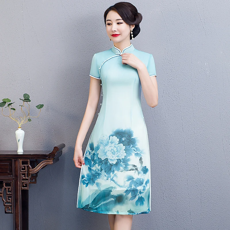Традиционная одежда Вьетнам aodai qipao платье для женщин Вьетнам традиционная одежда ao dai Вьетнам - Цвет: color6