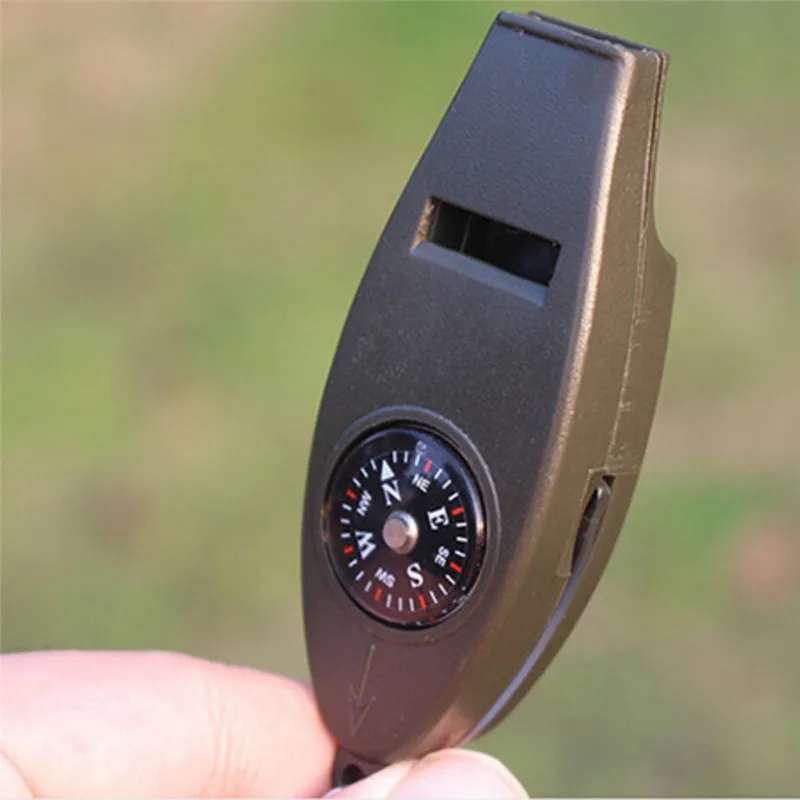 

Mini Outdoor 4 In1 Survival Compass, Thermometer, Magnifying Glass, Whistle Keychain Keyring