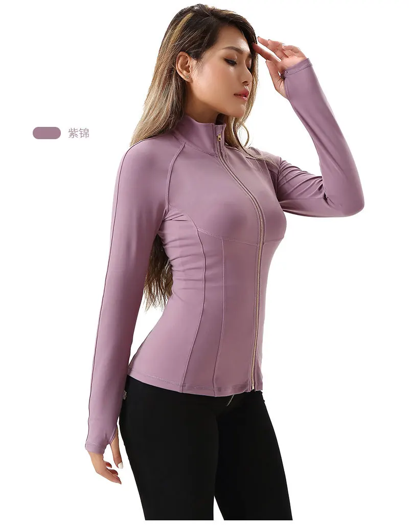 Новая куртка для женщин Thumbholes тонкая спортивная куртка эта теплая легкая куртка для бега молния плотная быстросохнущая футболка для йоги