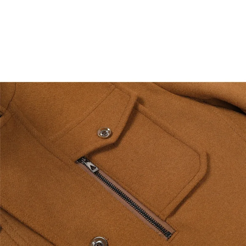 

Winter Wool Men Thick Coats Stand Male Fashion Wool Blend Outwear Jackets Smart Casual Trench Size M-5XL 471480