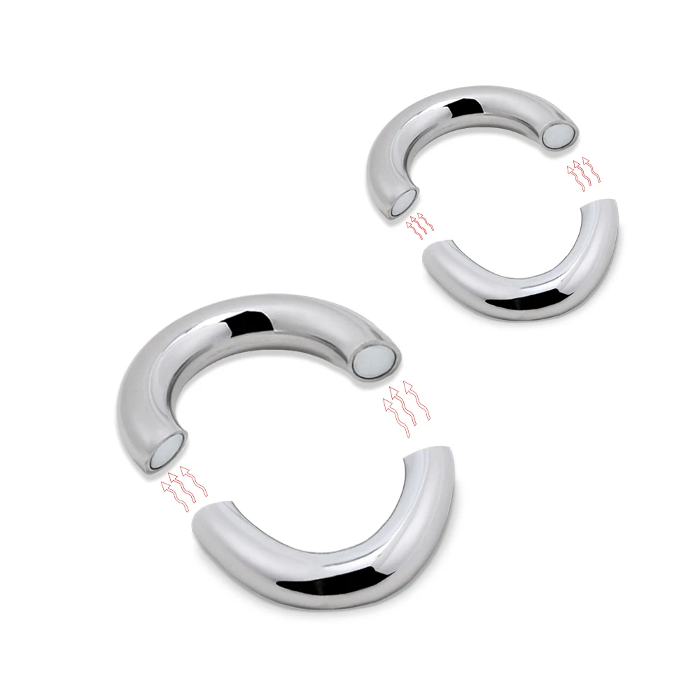 Penis Ring Stainless Steel Magnetic Ball Scrotum Stretcher Locking Cock Delay Ejaculation Dick For Men Sex | Красота и здоровье