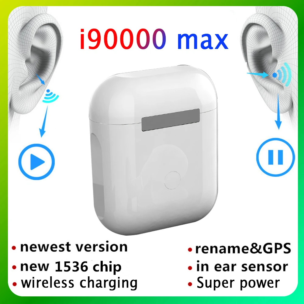 Беспроводные Bluetooth наушники I90000 Max Tws гарнитура Pro Android PK I9000 с функцией GPS|Наушники
