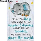 Полноразмерная Алмазная картина 5D сделай сам, мультяшный ребенок, слон, алмазная стразы, вышивка крестиком, Рождество, дети, Новогодний подарок