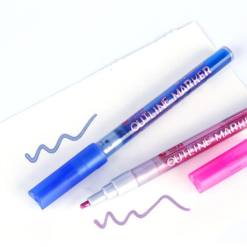 Многофункциональные маркеры STA 6 цветов цветные бликовые водостойкие для краски