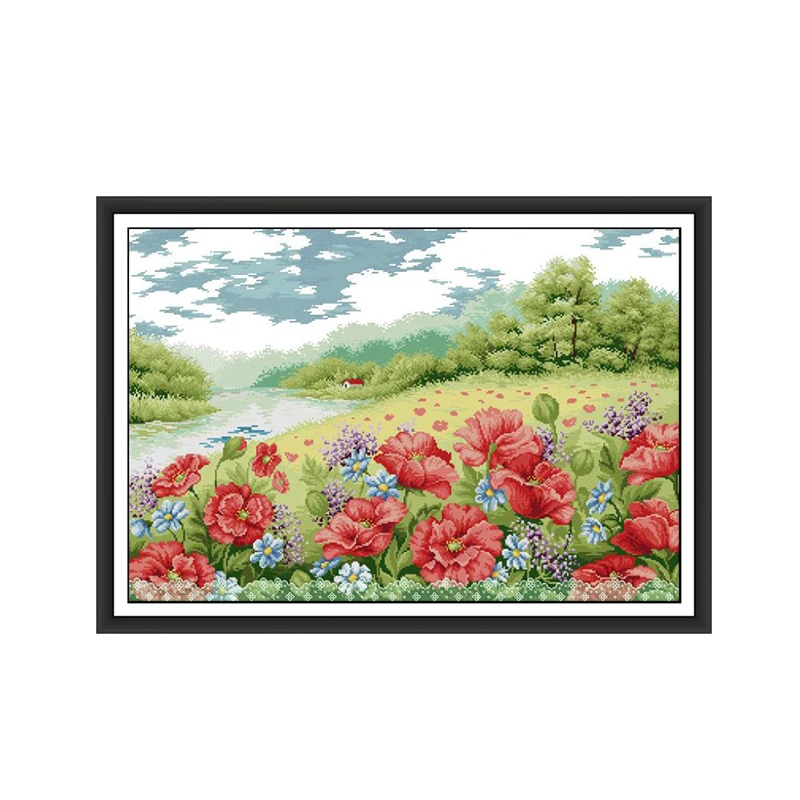 Рукоделие с маковым садом вышивка крестиком своими руками наборы для вышивки 11CT