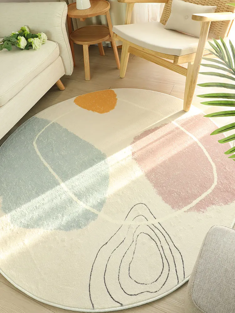 

Mountain breeze series ins round carpet gentle household simple bedroom bedside round living room sofa coffee table carpet