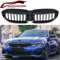 speedwow gloss black car front kidney grilles abs racing grills for bmw 3 series g20 g28 2019 2020 car exterior accessories 1 pc