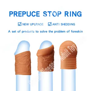 Luquid Silicone Penis Sleeve Ring Sex Toys For Men Foreskin Correction Cock Cock Extender G-spot Stimulate Male Glans Sleeve