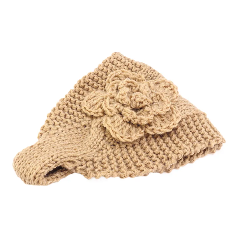 

Handmade crochet flower headwrap knit headband Women Girl Warmer Ear Wool Wide Turban Hairband Headwrap Bandage Hair Accessories