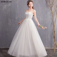 kaunissina cheap bride dresses spaghetti straps sweetheart collar boho wedding dress women summer white simple bridal gowns