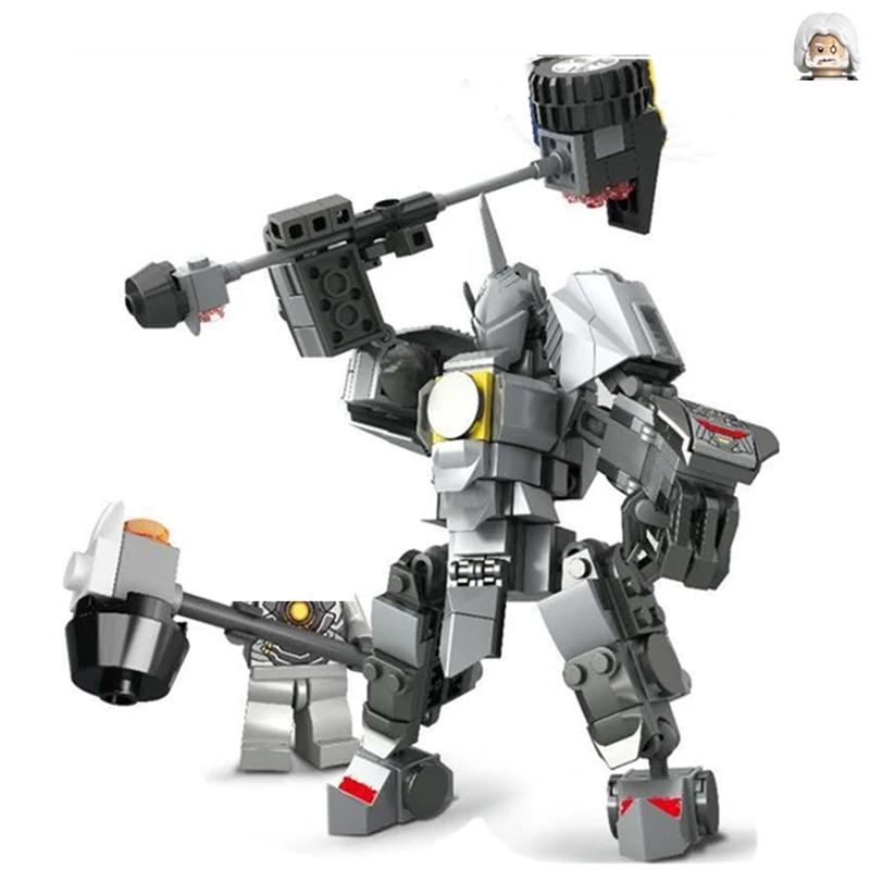2шт совместимые Overwatch 75973 игры D.Va & Reinhardt строительные блоки кирпичи игрушки