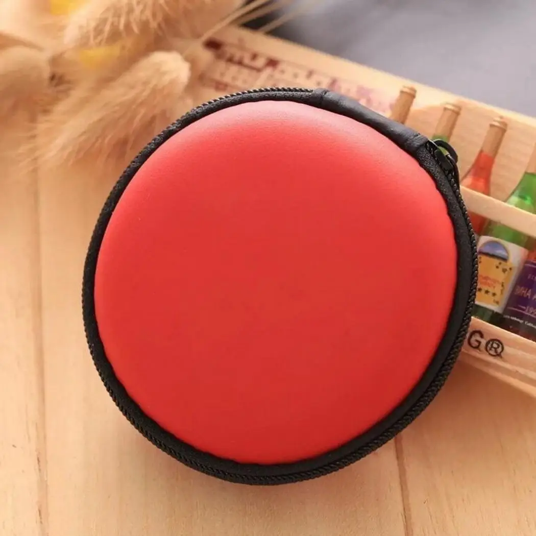 Жесткий чехол сумка для наушников портативные круглые наушники на молнии