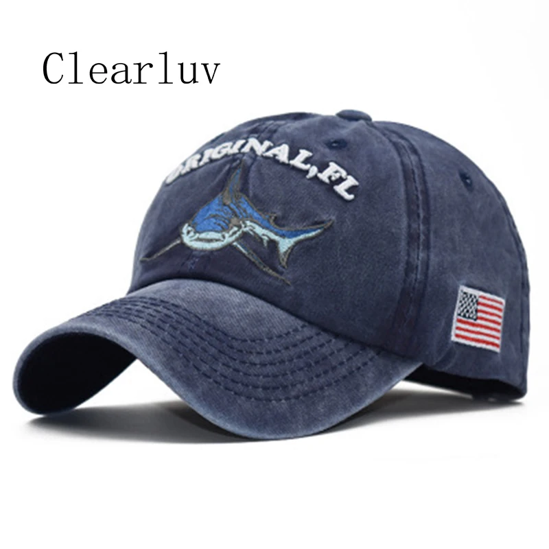 Outdoor Sport Men Women Washed Cotton Baseball Cap Embroidered Letter Shark Pattern Do Old Hats Fitted Caps Snapback Hat Gorras |