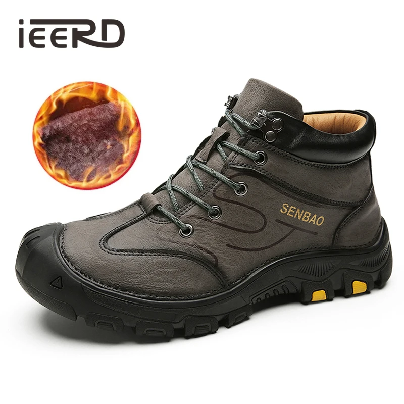 

Winter Warm Outdoor Boots Men Leather Shoes Casual Winter Boots Outdoor Retro Leather Ankle Botas Hot Sale Hombres Botas 2021