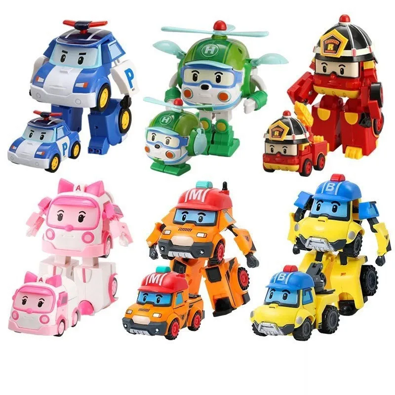 Robocar-Robot transformable de Corea para niños, figuras de acción de Anime, Juguetes de Transformers, Poli, Roy, Hee
