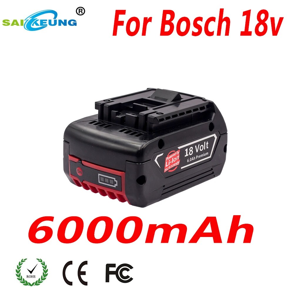 

For Bosch Professional Power Tools 18V 6000mAh Rechargeable Battery Compatible BAT609G BAT610G BAT618G BAT619G+ 3A Charger