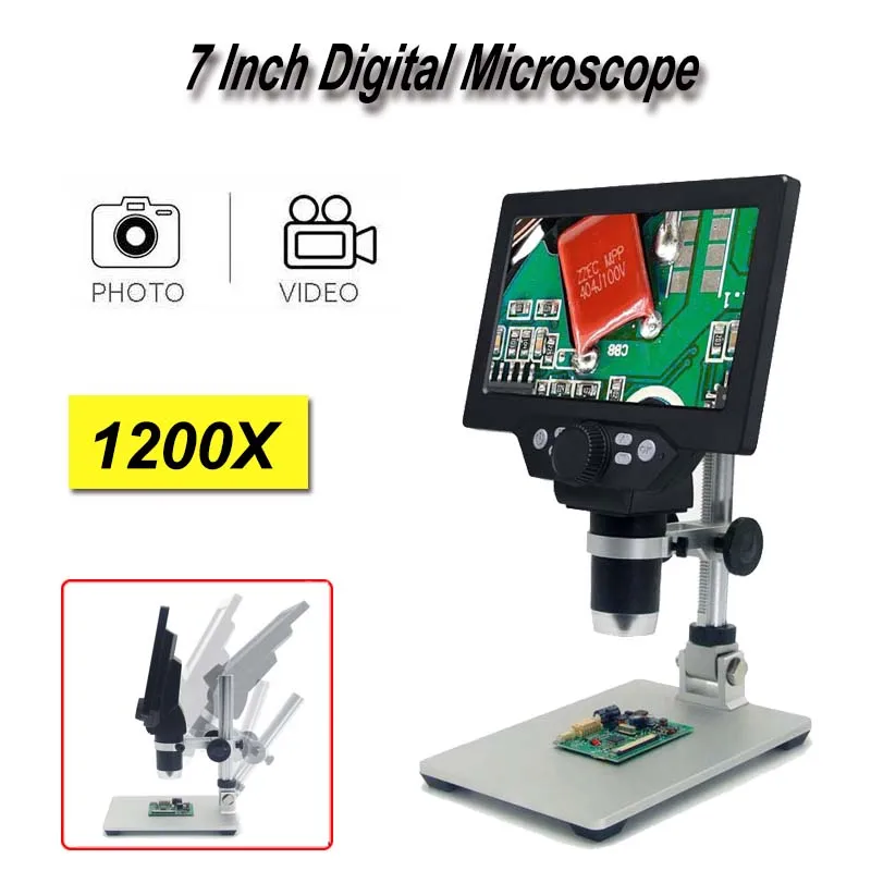 

G1200 Chargeable USB Digital Magnifier 7 Inch Large Color Screen screen microscope 1-1200X Continuous Amplification Magnifier