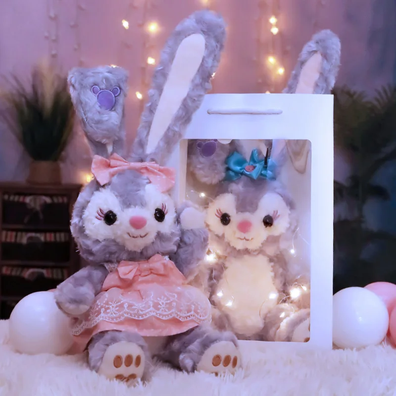 Disney-juguetes de empuje de Stellalou para ni&ntilde;as, almohada de conejo p&uacute;rpura, mu&ntilde;eco de peluche de Stella Lou, conejo de Ballet, regalo de cumplea&ntilde;os para beb&eacute;s-2