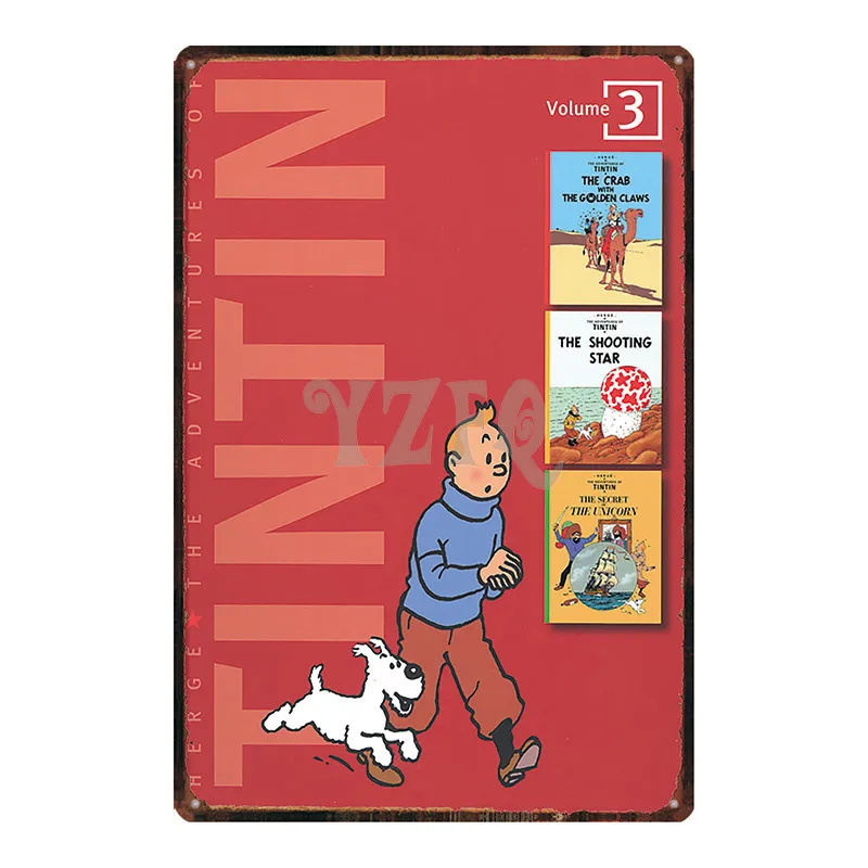 DU-2960 Tintin мультфильм жестяная вывеска металлическая пластина железная живопись детская комната настенный бар домашнее искусство Ремесло Декор 30X20 см DU-2967 - Цвет: DU-2960
