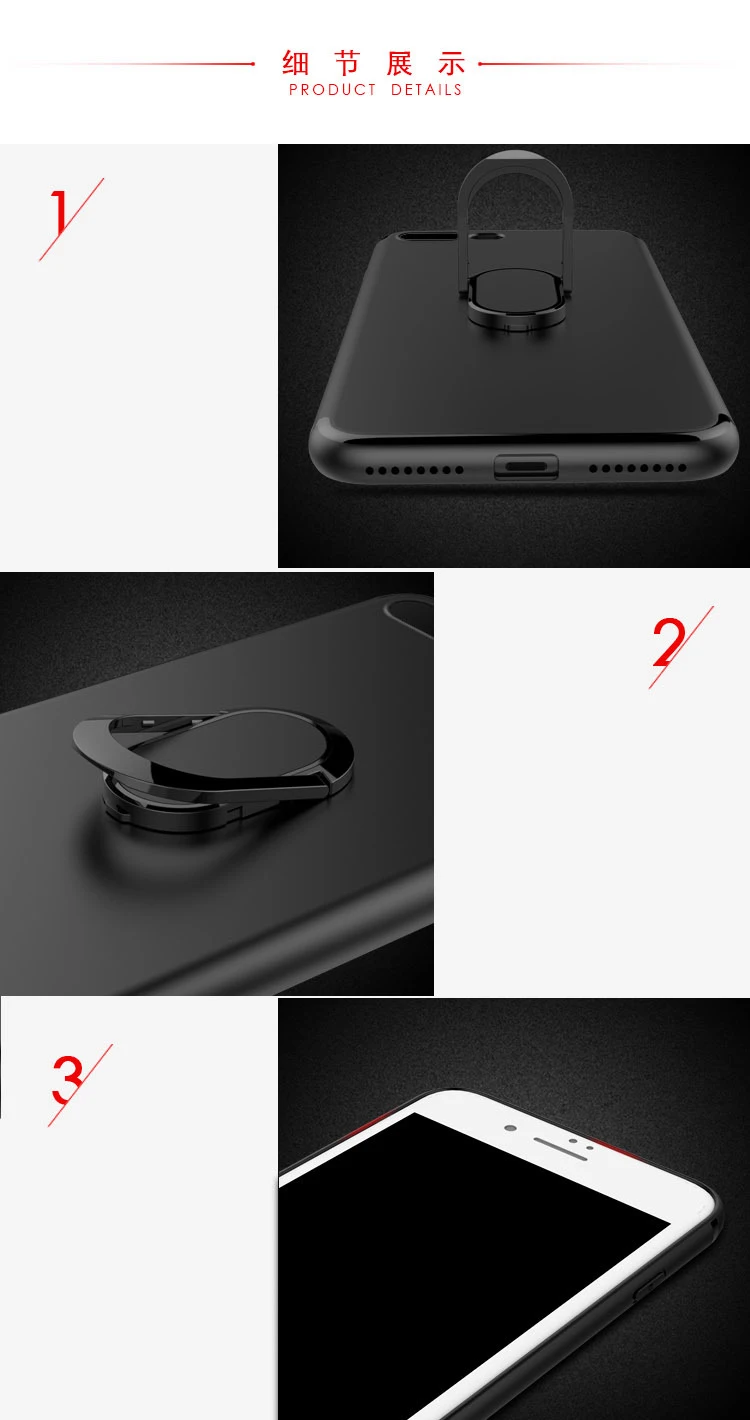 Для iPhone 6 6s 7 Plus чехол для телефона Магнитный Автомобильный держатель Подставка задняя чехол для iPhone 8 X с стенд для колец на палец чехол