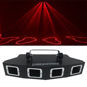 Освещение для диджея, 4 объектива, диджейский лазер RGB 3 в 1, полноцветный лазерный луч, линия Scanne, диско-лазер, хорошо использовать для домашней вечеринки, KTV, ночного клуба