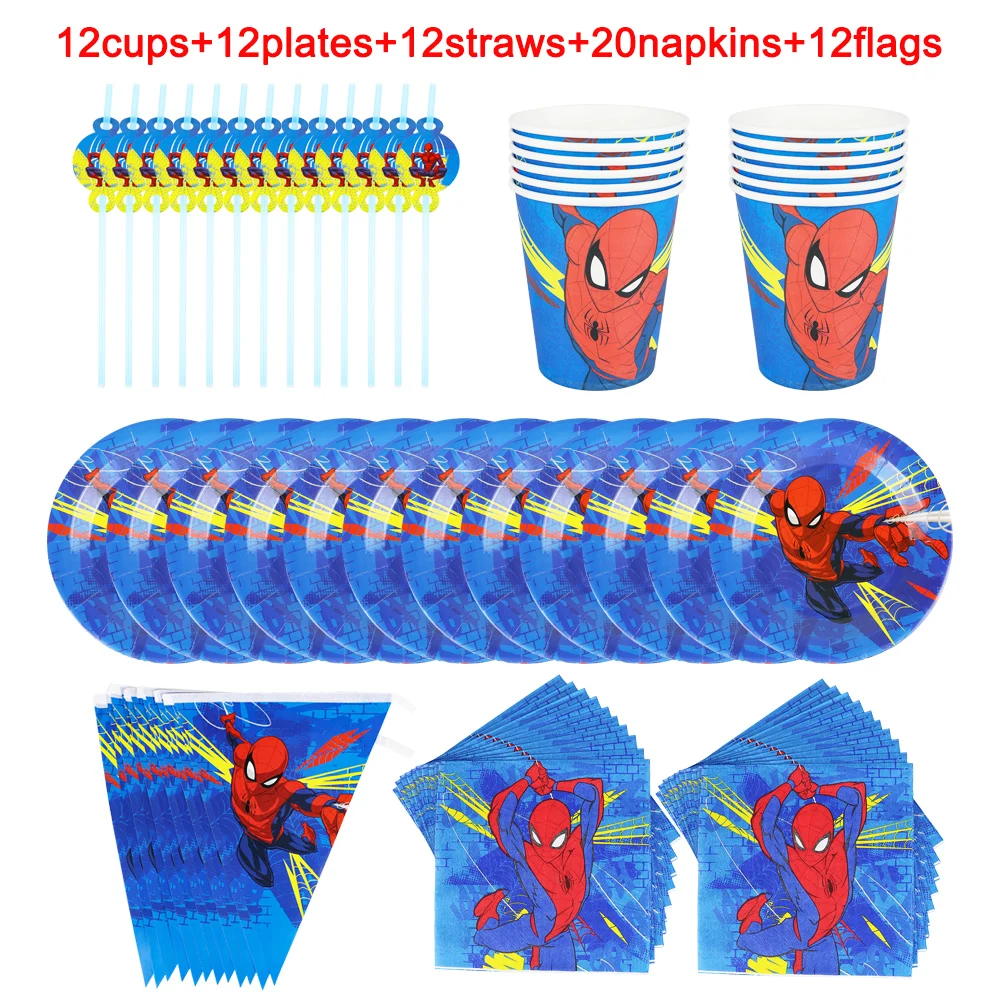 68 шт. Детская фотография Человек паук|Одноразовая посуда для вечеринок| |