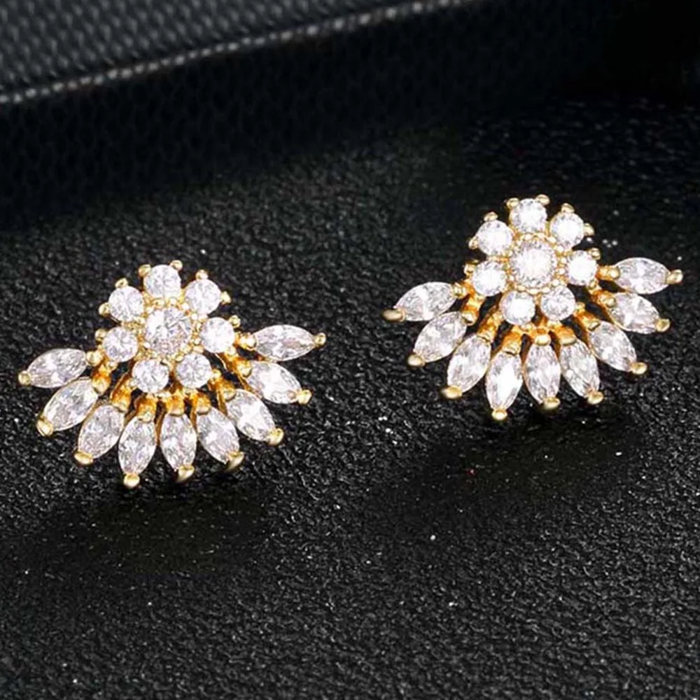 Лидер продаж летние ювелирные изделия на удачу серьги гвоздики с кристаллами