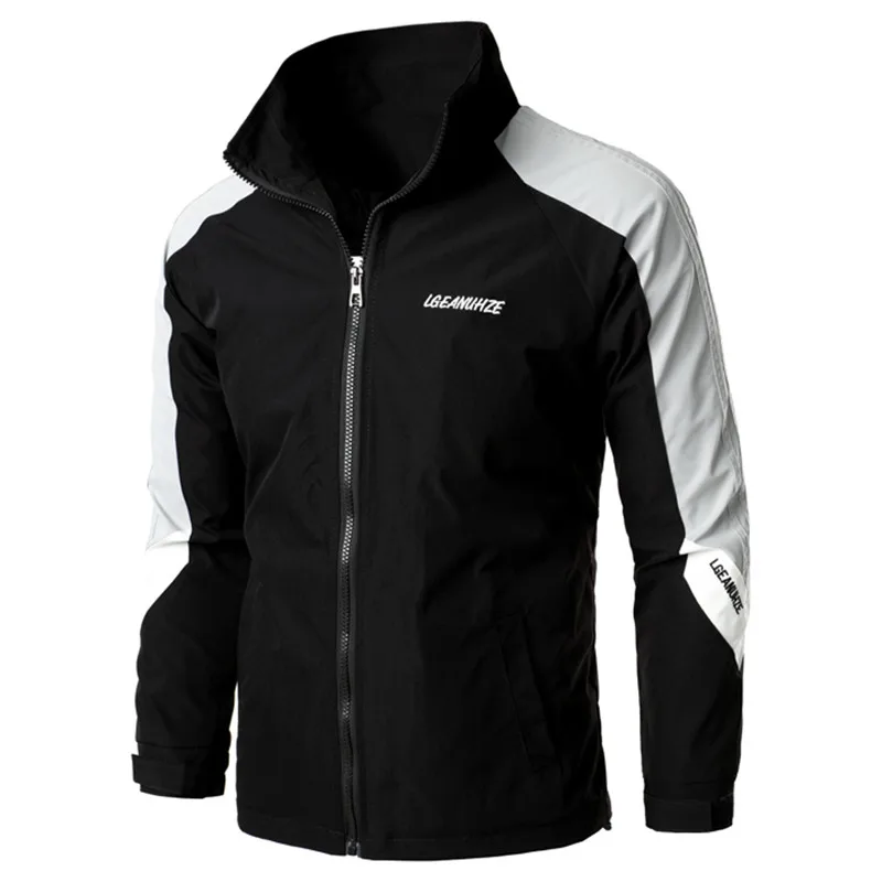 Куртка-бомбер мужская с цветными блоками модная спортивная одежда повседневный