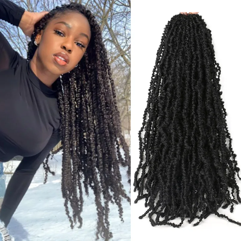 

Saisity 22inches Pre-looped Fluffy Crochet Synthetic Braiding Hair Ombre Braids 10strands Pre Twisted Passion Twist Crochet