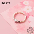 INZATT реальные 925 серьги из жемчуга и серебра циркона Сердце из бисера Регулируемые кольца для женские модные туфли в лаконичном стиле, хорошее ювелирное изделие, Богемные аксессуары