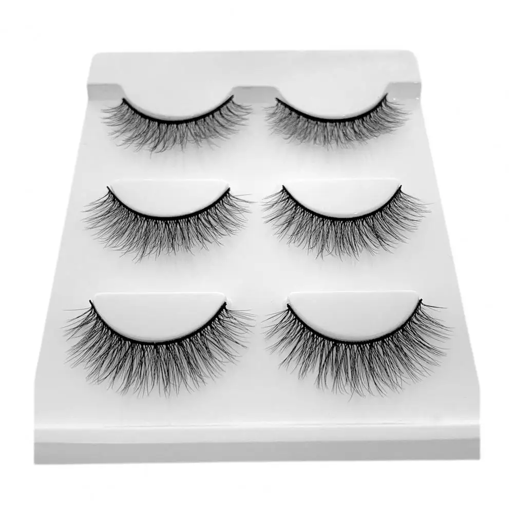 

3 Pair/Box False Eyelashes Fluffy Wispy Thick Handmade Lash Faux Mink Hair 3D Eyelashes Extension for Eye Makeup