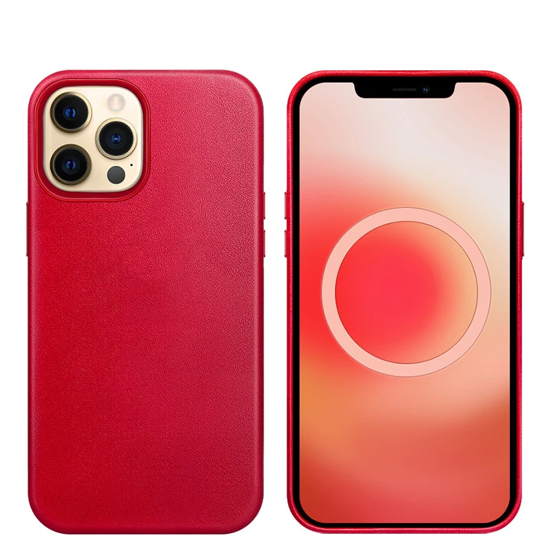 

Luxury Genuine Leather With Animation Pop Up Window For iPhone 12 Pro Magnet Charging For Magsafe Case For iPhone 12 Mini 12Pro