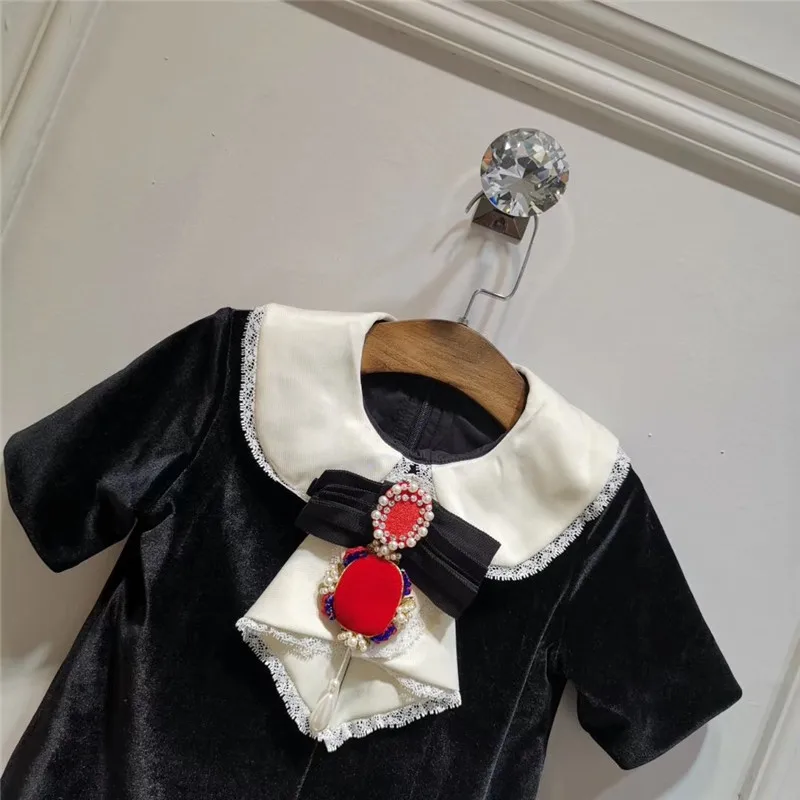 Модное вечернее платье для девочек на осень и весну 2019 черное принцессы детские