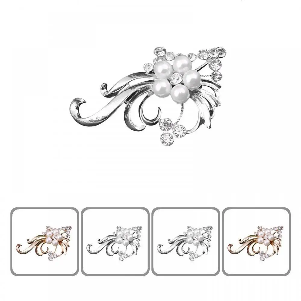 

Elegant Wedding Party Women Peacock Faux Pearl Rhinestone Inlaid Brooch Pin